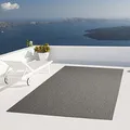 Produktbild: Taracarpet Outdoor Teppich Wetterfest Wohnzimmer Balkon Küchenteppich Flachgewebe Sisaloptik Einfarbig Uni anthrazit dunkelgrau 140x200 cm