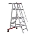 Produktbild: PREMIUM line Aluminium-Podestleiter fahrbar, klappbar Anzahl Sprossen: 7