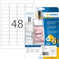 Produktbild: HERMA 8016 Wetterfeste Folienetiketten transparent, 25 Blatt, 45,7 x 21,2 mm, 48
