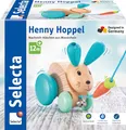 Produktbild: Selecta 62100 Henny Hoppel, Nachzieh-Hase, Schiebe-und Nachziehspielzeug aus Holz, 13 cm