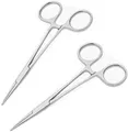 Produktbild: Piercingzange Set 2 Stück 12,5cm Selbstverriegelnd Anti-Rutsch für DIY Handwerk