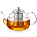 Produktbild: Teekanne 1,2 Liter, MESNEY Teekanne mit Siebeinsatz, Herdsicher, Hitzebeständig, Glaskanne mit Deckel, Borosilikatglas, Mikrowellenbeständig für Schwarzen Tee, Glasteekanne