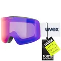 Produktbild: Uvex provoqe FM - stylische, verspiegelte Skibrille mit Anti-Fog-Beschichtung und Over-The-Glasses-Konstruktion für Damen und Herren - black matt/ruby-clear - one size