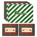 Produktbild: Xiaozhifu Weihnachten Tischsets 6er Set, 33 x 45cm Klassischer Büffel-Karo kariert Elch Gestreifter Weihn achtsbaum Platzsets, Polyester Leinen Platzdeckchen für Winter Urlaub Küche Party Deko