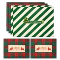 Produktbild: Weihnachten Tischsets 6er Set 33 x 45cm Klassischer Büffel-Karo kariert Elch ...