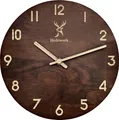 Produktbild: Holzwerk WINTERBERG moderne Loft 25 cm Designer Quarz Holz Wanduhr, braun, beige