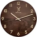 Produktbild: Holzwerk Wanduhr, Braun, Beige, Holz, Holz Optik, Rund, 25x25x2.2 cm, CE, Dekoration, Uhren, Wanduhren