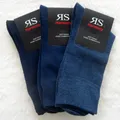 Produktbild: 3 Paar Socken XXL Übergröße ohne  Gummi Baumwolle mit Elasthan 3 Blautöne 47-50