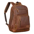 Produktbild: STILORD Hubertus Lederrucksack Damen und Herren Vintage Laptop-Rucksack 15,6 Zoll Schulrucksack Leder Daypacks Lehrertasche Retro Farbe:Cognac - braun