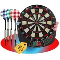 Produktbild: Best Sporting Dartscheibe elektronisch Coventry I Dartscheibe elektronisch mit LED-Anzeigen I E-Dartscheibe mit 12 Dartpfeilen & Ersatzspitzen I hochwertiger Dartautomat für 16 Spieler