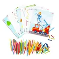 Produktbild: HABA Zuordnungsspiel Stabix – Kreatives Nachbauen von Motiven mit bunten Holzstäben, inkl. vielseitiger Vorlagekarten, Lernspiel für Kinder ab 3 Jahren – 1307163001