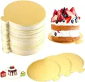 Produktbild: TONAUP 100 Stück Mousse Kuchen Bretter Gold Papier Cupcake Dessert Kuchenplatte