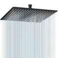 Produktbild: Edelstahl Luxus Duschkopf 40x40cm Quadratischer Regendusche Kopfbrause Schwarz