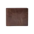 Produktbild: Fossil Geldbörse für Herren Derrick, Leder Bifold Dunkelbraun 11,4 cm L x 2,5 cm B x 9,5 cm H ML3687201