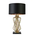 Produktbild: Tischlampe Tischleuchte hoch 72 cm Metall Satin in Gold Schwarz E27 Wohnzimmer