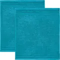 Produktbild: Erwin Müller Geschirrtuch Frottier petrol Größe 50x50 cm, Küchentuch, Küchen-Handtuch 2er-Pack - strapazierstark, hohe Saugkraft, 100% Baumwolle, mit Schlaufe