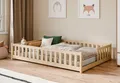 Produktbild: Kids Collective Kinderbett Bodenbett mit Rausfallschutz & Lattenrost Montessori Betten Kinder (Verfügbare Größen: 80 x 160, 80 x 180, 90 x 190, 90 x 200, 120 x 200, 140 x 200 cm), Jugendbett Einzelbett Kiefer Natur 140x200 cm
