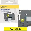 Produktbild: Böttcher-AG Schriftband für Brother TZe-611, 6mm, Länge 8m, schwarz auf gelb