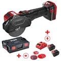 Produktbild: Flex LBE 76 12-EC Akku Mini-Winkelschleifer 76 mm + 2 Akkus 12V/5Ah+Ladeger.