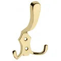 Produktbild: MS Beschläge zeitlos schöner Kleiderhaken Wandhaken Garderobenhaken Huthaken Türhaken Mantelhaken aus Zamak Garderobenzubehör Metallhaken (Messing-Optik)