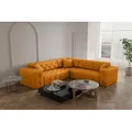 Produktbild: Ecksofa Designersofa CHANTAL in Stoff Opera Velvet Gelb Seite Universal - Gelb