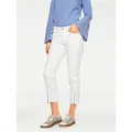 Produktbild: 3/4-Hose HEINE, Damen, Gr. 34, Normalgrößen, weiß (sanftes weiß), 98% Baumwolle, 2% Elasthan, Miedereinsatz:15% Elasthan, 85% Polyamid, unifarben, 7/8-Länge, Hosen