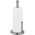 Produktbild: Relaxdays Küchenrollenhalter stehend, Küchenrollenständer Edelstahl, Rollenhalter mit Abrollstop, HxD 35 x 15 cm, silber