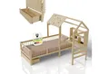 Produktbild: Juskys Kinderbett Yari, 90x200 cm, Hausoptik, Schreibtisch, 3 - 10 Jahre, Holz