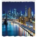 Produktbild: Abakuhaus Duschvorhang Moderner Digitaldruck mit 12 Haken auf Stoff Wasser Resistent Breite 175 cm, Höhe 240 cm, Stadt Ansicht von New York City bunt 175 cm x 240 cm