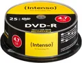Produktbild: Intenso DVD-R 16x Speed 4,7GB 120 Minuten DVD Rohlinge Brenner 25er Spindel