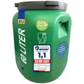 Produktbild: plasteo Weithalsfass 60 L Deckelfass lebensmittelecht – stabiles HDPE Universalfass mit Schraubverschluss, für Futter, Lagerung und Transport, grün