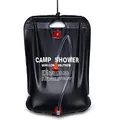 Produktbild: Camping Dusche 20 Liter | Tragbare Outdoordusche | Solardusche für Camper und Naturliebhaber | Reisedusche - Gartendusche | Wassertasche [schwarz] mit Duschkopf | Warmwasser Pooldusche - Duschsack