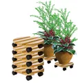 Produktbild: BigDean Blumentopfuntersetzer Pflanzenroller rund Buchenholz Holz 30cm 120Kg Rolluntersetzer, Zubehör für Pflanztöpfe, Set, 5-tlg., Massivholz, Buche, 30cm rund, 120kg