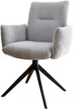 Produktbild: DELIFE Polsterstuhl Jova-Flex, mit Armlehnen Kreuzgestell breit Schwarz Cord Silbergrau 360° drehbar