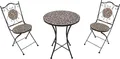 Produktbild: AXI Amélie Bistroset 3-teilig mit Mosaik Blumen Rosa | Bistrotisch mit 2 Stühlen | Bistro Gartenmöbel Set für Garten / Balkon / Terrasse | Balkonset / Sitzgruppe