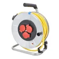 Produktbild: as - Schwabe Metallkabeltrommel 33 m K35 AT-N07V3V3-F 3G2,5 Leitung 230V / 16A, mit 3 roten Schutzkontaktsteckdosen inkl. Klappdeckel & Thermoschutzschalter, IP44, Made in Germany, Silber, 10347