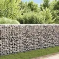 Produktbild: vidaXL Gabionenwand mit Abdeckung Verzinkter Stahl 200×20×85 cm