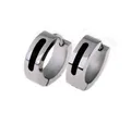Produktbild: Order & Smile Schmuck Klappcreolen Männer Schmuck Creolen Ohrringe Edelstahl Streifen