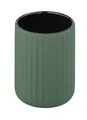 Produktbild: WENKO Zahnputzbecher Mod. Belluno, aus Keramik mit geriffelter Soft-Touch Oberfläche in mattem Grün/Schwarz, Ø 8 x 11 cm