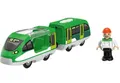 Produktbild: Batterie Lok Elektrischer Personenzug mit  Anhänger, Holzeisenbahn NEU