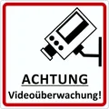 Produktbild: Hermann Schütz Türschild ACHTUNG Videoüberwachung! 100x100mm