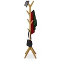 Produktbild: Relaxdays Garderobenständer, Hellbraun, Holz, 53x181.5x53 cm, Garderobe, Garderobenständer