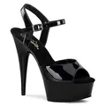 Produktbild: Pleaser DELIGHT-609 Damen Sandalen, Schwarz (Blk pat/blk), EU 40 (UK 7) (US 10)
