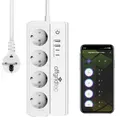Produktbild: Offgridtec Smarte 4-fach Steckdosenleiste + 2x USB-A und 2x USB-C Anschluss mit Smart Life- oder Tuya-App - 1,5m Kabel