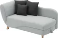 Produktbild: PENELOPE rechte Chaiselongue aus hellgrauem Stoff mit Stauraum für Bettzeug