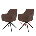 Produktbild: Mendler 2er-Set Esszimmerstuhl HWC-L79 Stoff/Textil - braun