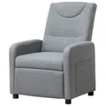 Produktbild: Relaxsessel Fernsehsessel Ruhesessel Liegesessel mit Liegefunktion Verstellbar Polstersessel Kunststoff Einzelliegesessel für Wohnzimmer Schlafzimmer - Grau