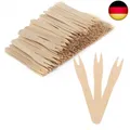 Produktbild: Pommesgabel, 200 Holzgabeln Pommespieker aus Holz Holzbesteck Partybesteck