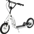 Produktbild: HOMCOM Kinderroller ab 5 Jahre Scooter Kinderscooter Tretroller Cityroller Kinder Roller Kickboard mit Luftreifen 12 Zoll Gummi Aluminium Weiß 120 x 58 x 85-95 cm