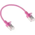 Produktbild: ACT Pink 0.5 meter LSZH U/FTP CAT6A datacenter slimline patch cable snagless with RJ45 connectors (DC7400)